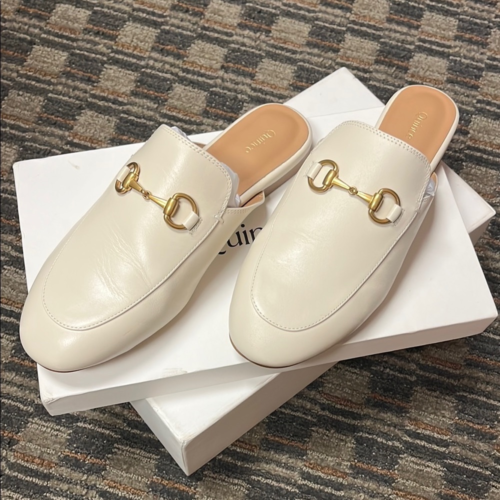 Quince Italian Leather Horsebit Loafer Mule